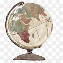 手提箱行李旅行水彩画球-空若网 手提箱行李旅行水彩画球-空若网