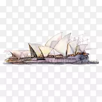 悉尼歌剧院水彩画海报手绘悉尼歌剧院-空若网 悉尼歌剧院水彩画海报手绘悉尼歌剧院-空若网