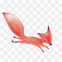 卡通狐狸水彩画-水彩画狐狸卡通手绘-空若网 卡通狐狸水彩画-水彩画狐狸卡通手绘-空若网