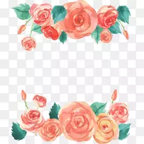 水彩画.水彩画手绘玫瑰边-空若网 水彩画.水彩画手绘玫瑰边-空若网