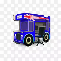 汽车模型车蓝色床车-空若网 汽车模型车蓝色床车-空若网