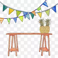 果汁菠萝画水彩画卡通菠萝-空若网 果汁菠萝画水彩画卡通菠萝-空若网