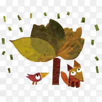 鸟类狐狸树艺术树狐狸和鸟-空若网 鸟类狐狸树艺术树狐狸和鸟-空若网