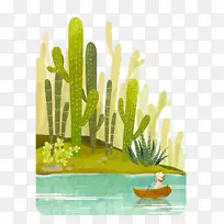 绘制卡通插图-仙人掌林-空若网 绘制卡通插图-仙人掌林-空若网