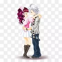 情侣情人节插画-拥抱情侣-空若网 情侣情人节插画-拥抱情侣-空若网