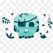 动物绿松石剪贴画-硬币海盗排成3排-空若网 动物绿松石剪贴画-硬币海盗排成3排-空若网