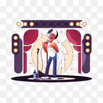 歌唱插画-歌唱人-空若网 歌唱插画-歌唱人-空若网