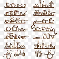 厨房用具素描.手绘厨房用品-空若网 厨房用具素描.手绘厨房用品-空若网
