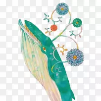 鲸鱼水彩画书插图鲸-空若网 鲸鱼水彩画书插图鲸-空若网