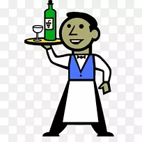 餐厅绘画剪贴画-侍者-空若网 餐厅绘画剪贴画-侍者-空若网