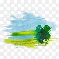 水彩画水资源桌面壁纸树-空若网 水彩画水资源桌面壁纸树-空若网