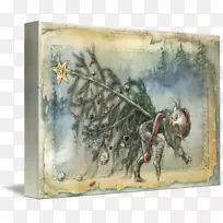 水彩画圣诞画家-绘画-空若网 水彩画圣诞画家-绘画-空若网