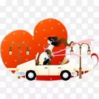 卡通画插图-红色爱情与卡通情侣-空若网 卡通画插图-红色爱情与卡通情侣-空若网