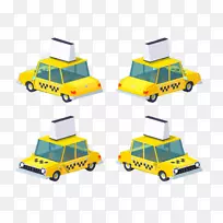 出租车卡通汽车设计插图等距插图手绘卡通出租车-空若网 出租车卡通汽车设计插图等距插图手绘卡通出租车-空若网