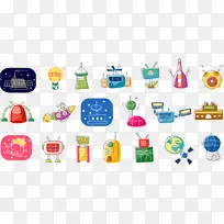 卡通机器人科学土坯插图.科幻机器人元素-空若网 卡通机器人科学土坯插图.科幻机器人元素-空若网