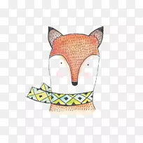 水彩画插图-狐狸-空若网 水彩画插图-狐狸-空若网