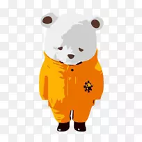 北极熊外套-穿橙色外套的小北极熊-空若网 北极熊外套-穿橙色外套的小北极熊-空若网
