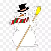 雪人动画可伸缩图形剪辑艺术-拿扫帚雪人-空若网 雪人动画可伸缩图形剪辑艺术-拿扫帚雪人-空若网