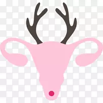 驯鹿鹿角鼻子粉红色m剪贴画驯鹿-空若网 驯鹿鹿角鼻子粉红色m剪贴画驯鹿-空若网