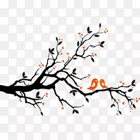 爱鸟剪贴画-树枝上的鸟-空若网 爱鸟剪贴画-树枝上的鸟-空若网