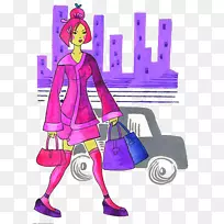 女性摄影剪贴画-卡通女性购物-空若网 女性摄影剪贴画-卡通女性购物-空若网