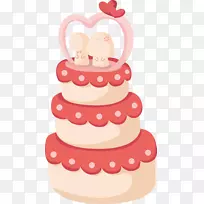 婚礼蛋糕插图-粉红色爱情蛋糕-空若网 婚礼蛋糕插图-粉红色爱情蛋糕-空若网