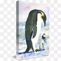 企鹅王水彩画艺术-水彩画小动物-空若网 企鹅王水彩画艺术-水彩画小动物-空若网