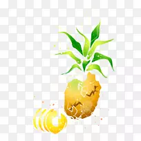 菠萝下载夹艺术-手绘卡通黄色菠萝-空若网 菠萝下载夹艺术-手绘卡通黄色菠萝-空若网