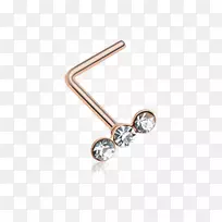 钻鼻耳环金宝石立方氧化锆-空若网 钻鼻耳环金宝石立方氧化锆-空若网