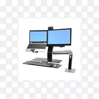 �ʼǱ����Լ���ErgotronWorkFit-s˫�빤��̨+ErgotronWorkFit-һ̨������ʾ��-������-������