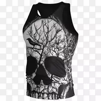 无袖衬衫印花衬衫头盖骨印-空若网 无袖衬衫印花衬衫头盖骨印-空若网