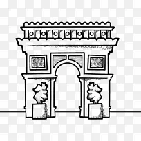艾菲尔铁塔绘制凯旋门着色书.凯旋门-空若网 艾菲尔铁塔绘制凯旋门着色书.凯旋门-空若网