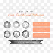 社交媒体电脑图标水彩画博客汽车名片-空若网 社交媒体电脑图标水彩画博客汽车名片-空若网