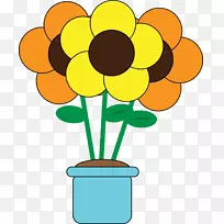 普通向日葵插画.向日葵盆栽-空若网 普通向日葵插画.向日葵盆栽-空若网