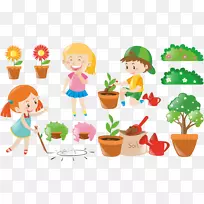 免费园艺插画-童工-空若网 免费园艺插画-童工-空若网