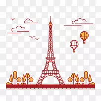 艾菲尔铁塔绘制卡通插图.埃菲尔铁塔平面的徒手线条绘制-空若网 艾菲尔铁塔绘制卡通插图.埃菲尔铁塔平面的徒手线条绘制-空若网