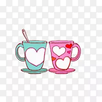 咖啡杯插图.手绘的几个杯子-空若网 咖啡杯插图.手绘的几个杯子-空若网