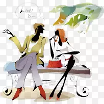 学生写生卡通插图-一对卡通材料-空若网 学生写生卡通插图-一对卡通材料-空若网