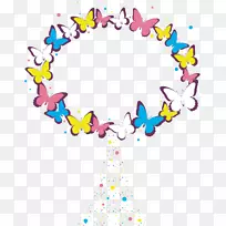 花环动画剪辑艺术-卡通蝴蝶花环-空若网 花环动画剪辑艺术-卡通蝴蝶花环-空若网