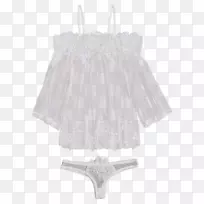 褶皱袖上衣肩部连衣裙睡衣-空若网 褶皱袖上衣肩部连衣裙睡衣-空若网