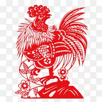 剪纸新年剪纸夹艺术.公鸡剪纸材料-空若网 剪纸新年剪纸夹艺术.公鸡剪纸材料-空若网