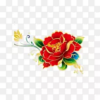 牡丹下载花卉插图-牡丹红花-空若网 牡丹下载花卉插图-牡丹红花-空若网