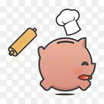 鼻子人类行为技术剪贴画-厨师猪-空若网 鼻子人类行为技术剪贴画-厨师猪-空若网