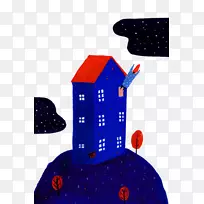 蓝色插图-蓝色梦幻屋-空若网 蓝色插图-蓝色梦幻屋-空若网