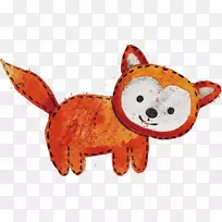 水彩画卡通插图.卡通狐狸-空若网 水彩画卡通插图.卡通狐狸-空若网