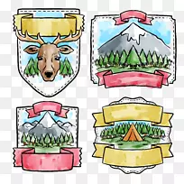 水彩画插图.水彩画森林保护图标-空若网 水彩画插图.水彩画森林保护图标-空若网