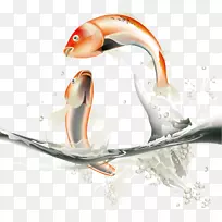 Adobe插画-卡通鱼跳跃-空若网 Adobe插画-卡通鱼跳跃-空若网