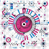免版税摄影工程-蓝红科学点线-空若网 免版税摄影工程-蓝红科学点线-空若网