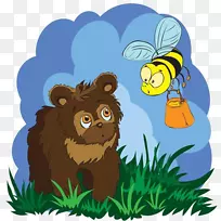 蜜蜂熊卡通插图-卡通蜜蜂熊材料-空若网 蜜蜂熊卡通插图-卡通蜜蜂熊材料-空若网
