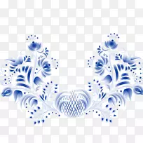 对称图案-蓝色对称缠绕花鼠载体材料-空若网 对称图案-蓝色对称缠绕花鼠载体材料-空若网